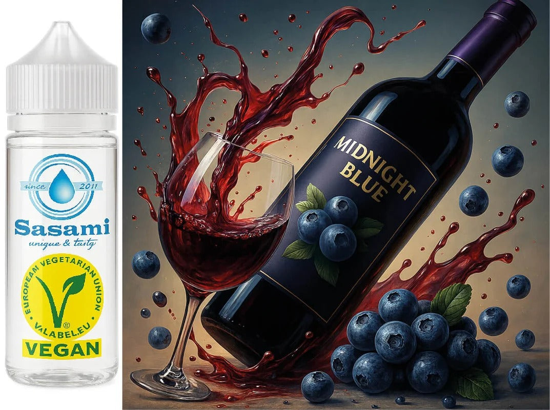 Midnight Blue – Rotwein & Heidelbeere Aroma Konzentrat – Vegan – Sasami – 10ml