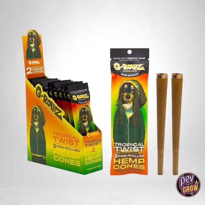 G-Rollz Pets Tropical Twist Blunts en Chanvre · 2 Cônes Pré-roulés