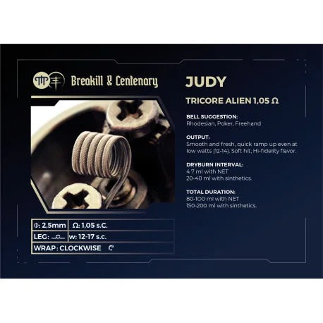 Judy Tricore Alien 1,05 ohm by Centenary Mods