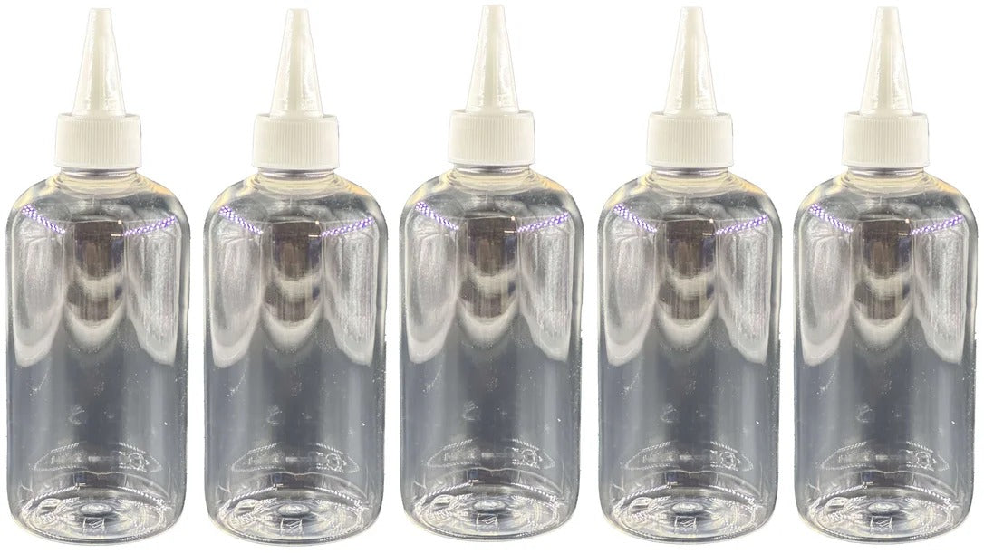 250 ml PET Flasche klar inkl. Dosierspitze – 5er Set