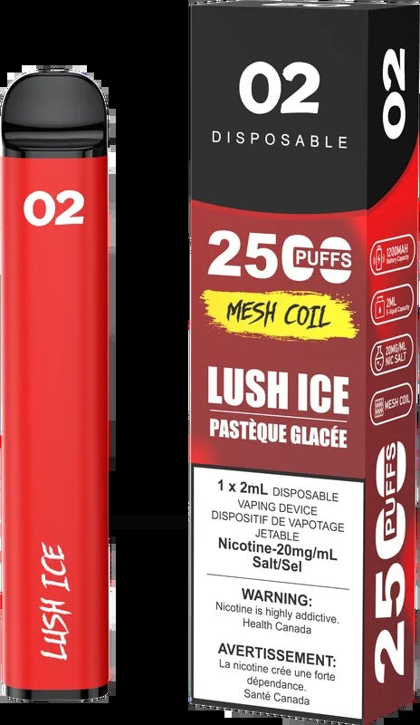 02 DISPOSABLE 2500 PUFFS – LUSH ICE