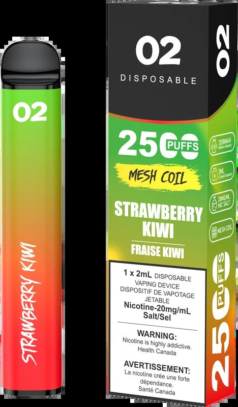 02 DISPOSABLE 2500 PUFFS – STRAWBERRY KIWI