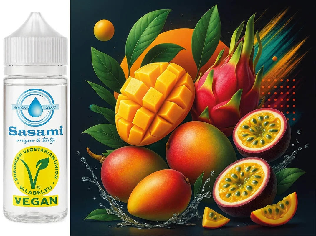 Tropic Trilogie – Mango Passionsfrucht Drachenfrucht Aroma Konzentrat – Vegan – Sasami – 10ml