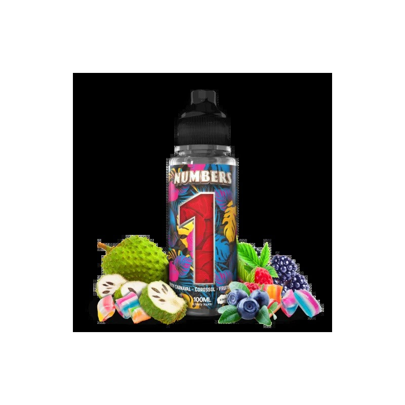 Eliquide 100ml e.tasty Numbers 1 Bonbon Carnaval Corossol Fruit des bois