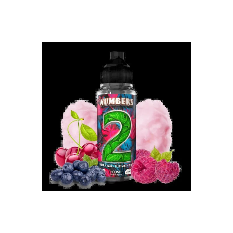 Eliquide 100ml e.tasty Numbers 2 Barbe à papa Blue mist Cerise