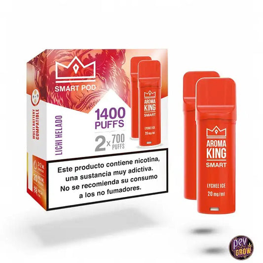 2 Pods Rechargeables Ak Smart Ice Lychee 20mg Aroma King · Fraîcheur Tropicale