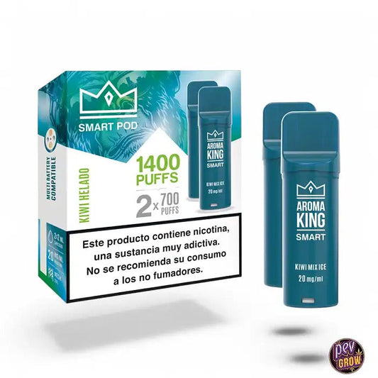2 Pods Rechargeables AK Smart Kiwi Ice · Aroma King · 20 mg et 1400 Puffs