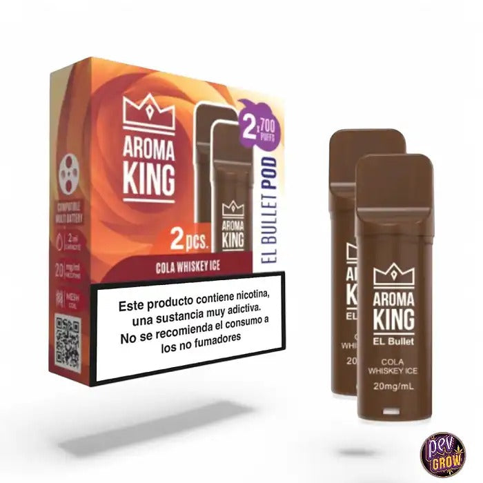 Aroma King Smart Pods Cola Whisky 20mg – 2 unités · Arôme intense & résistance en mesh