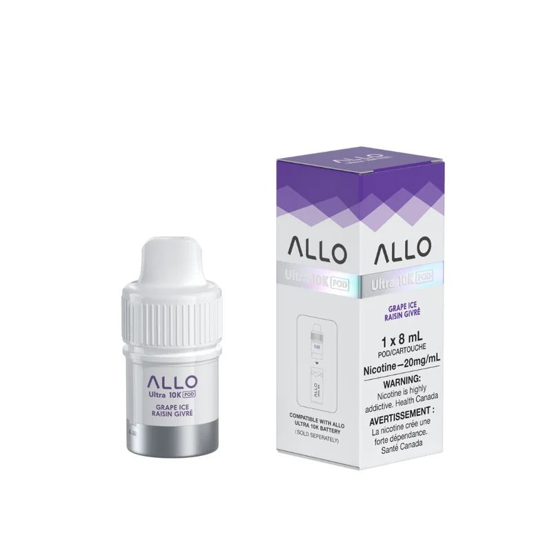 GRAPE ICE – ALLO ULTRA 10K PRE-FILLED PODS (8mL) (POD ONLY, ALLO 10K HYBRID DEVICE REQUIRED)
