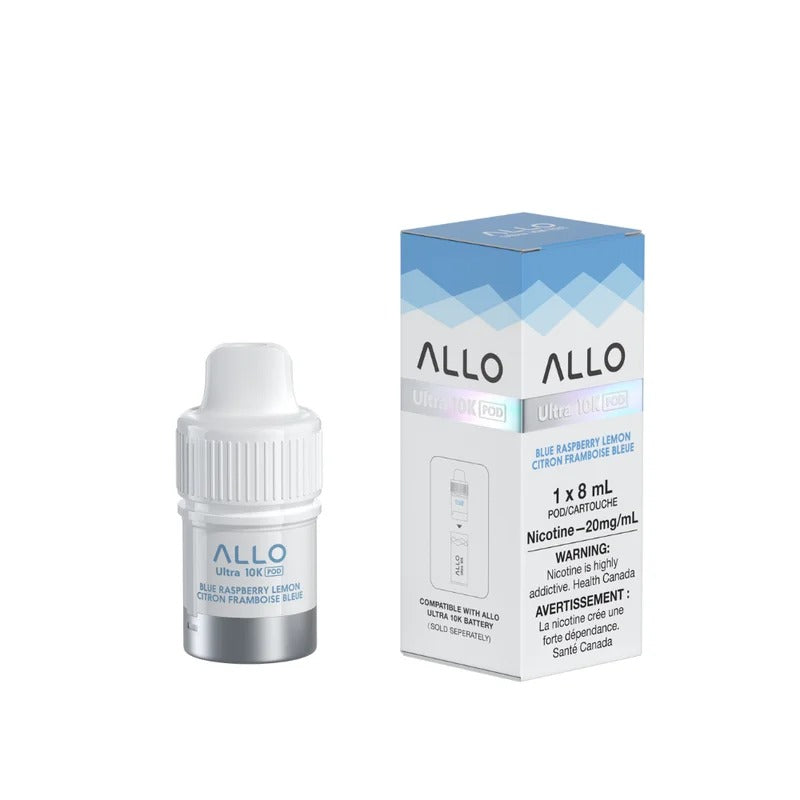 BLUE RASPBERRY LEMON – ALLO ULTRA 10K PRE-FILLED PODS (8mL) (POD ONLY, ALLO 10K HYBRID DEVICE REQUIRED)