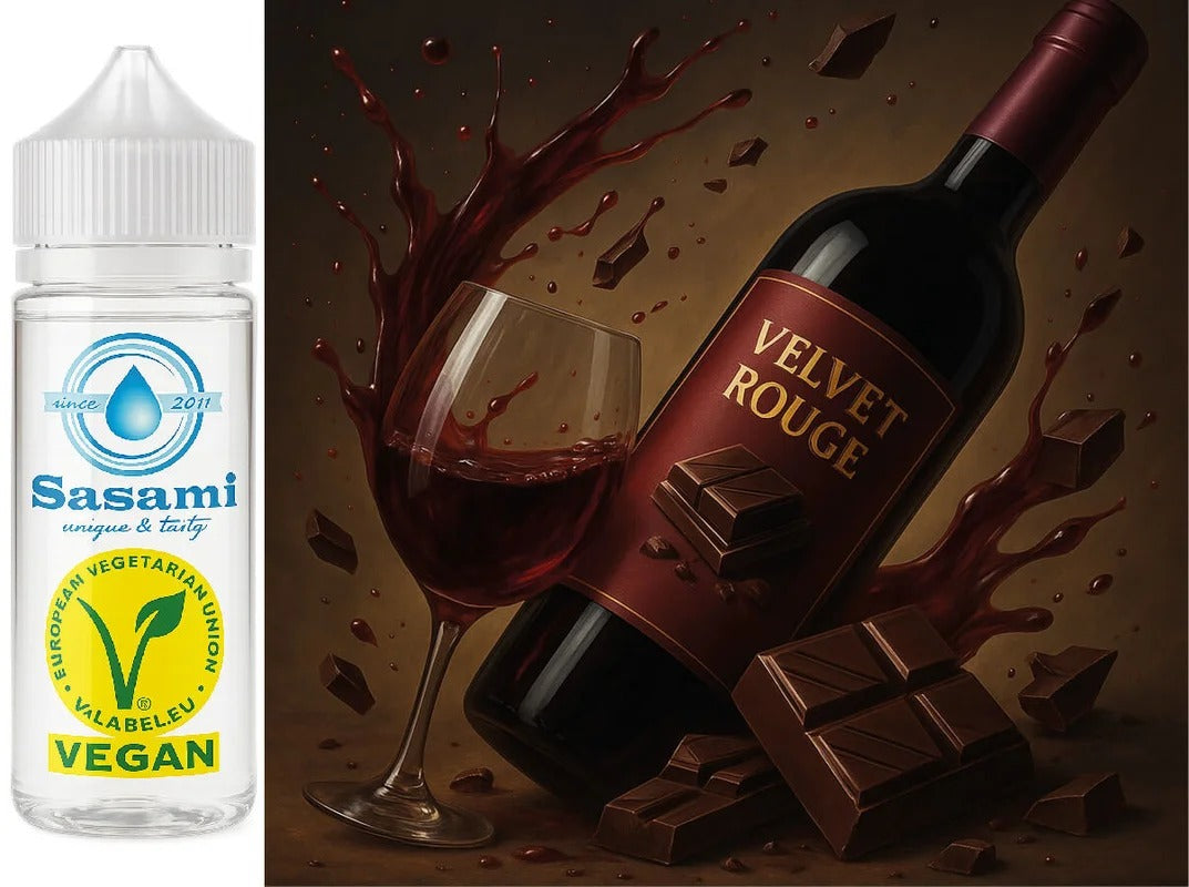 Velvet Rouge – Rotwein & dunkle Schokolade Aroma Konzentrat – Vegan – Sasami – 100ml