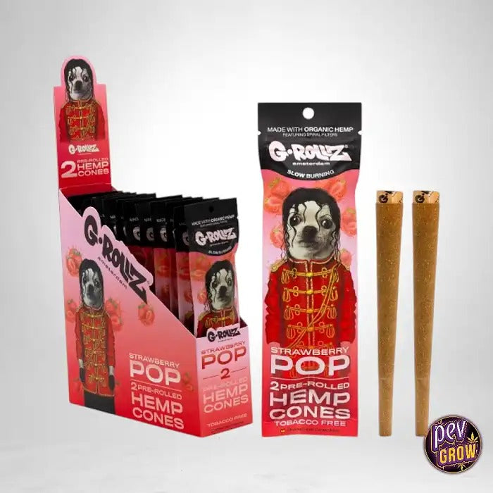 G-Rollz Pets Pink Strawberry – Cônes de Chichas au Chanvre (2 unités)