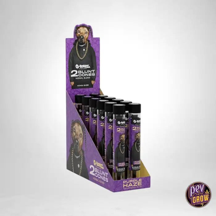Cônes à Fumer au Chanvre G-Rollz Purple Haze The Dog – 2 Unités