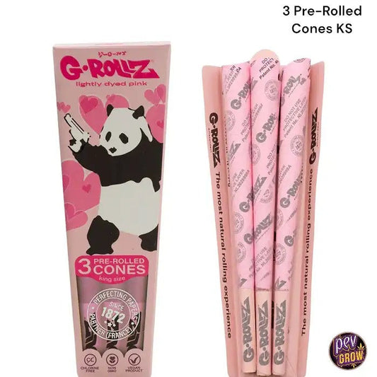 G-Rollz Pink Panda Cones – Blunts en cône pré-roulés au chanvre King Size