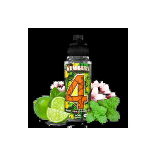 Eliquide 100ml e.tasty Numbers 4 Citron vert Fleur de cerisier Menthe