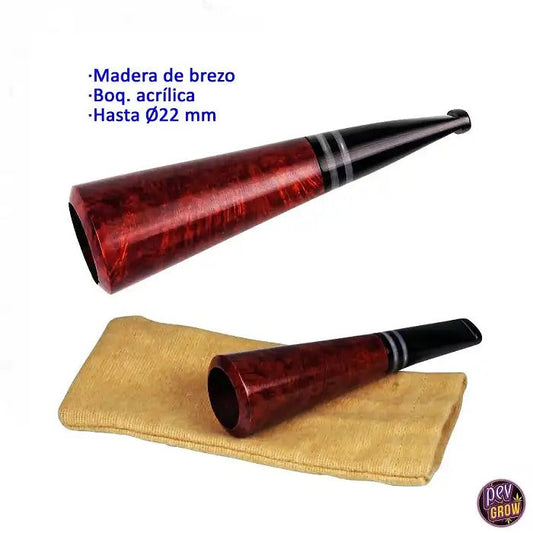 Embout Cigare Tromba Rouge en Bois de Bruyère Ø22 mm