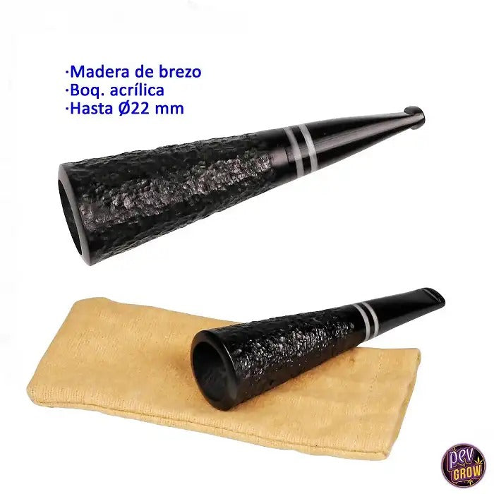 Embout Cigare Noir TROMBA en Bois de Bruyère Ø22mm