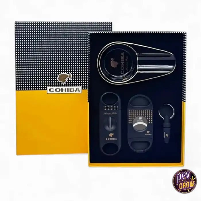 Kit Collectionneur Cohiba : Coupe-Cigare & Cendrier Céramique Noir
