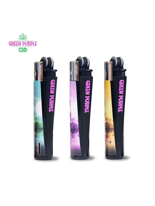 Briquet Clipper Green Purple rechargeable