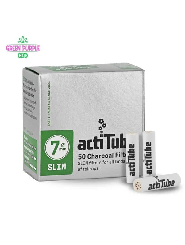 Feuilles – FILTRES CHARBON ACTIF ACTITUBE 7MM X50 – Green Purple CBD