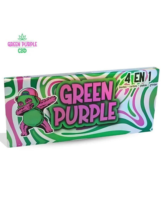Étui feuilles à rouler 4 en 1 Green Purple CBD