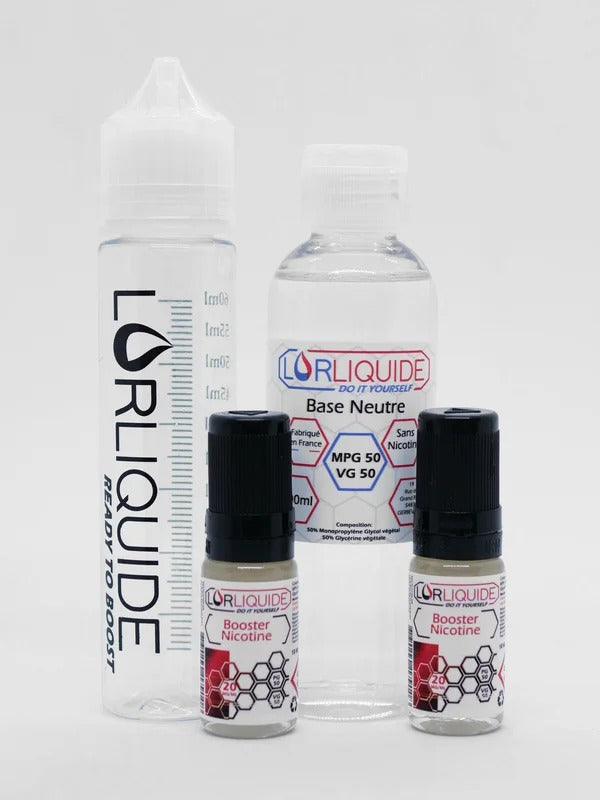 Pack Base Neutre 100ml 50/50 + 2 boosters Nicotine