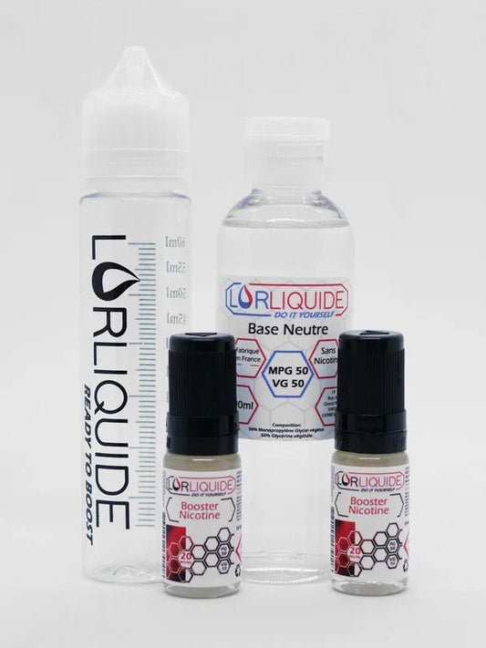 Pack Base Neutre 100ml 50/50 + 2 boosters Nicotine