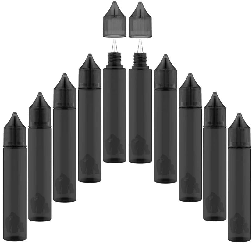 Chubby Gorilla – 30ml – soft – LDPE – Unicorn Leerflasche Flasche – schwarz – 10er Set