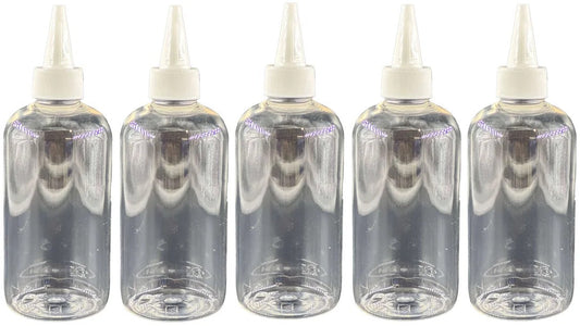 250 ml PET Flasche klar inkl. Dosierspitze – 5er Set