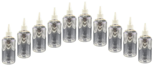 250 ml PET Flasche klar inkl. Dosierspitze – 10er Set