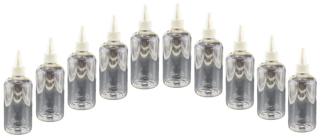 250 ml PET Flasche klar inkl. Dosierspitze – 10er Set