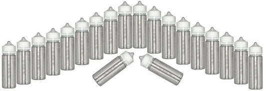Weithalsflasche 120ml Pet Unicorn Leerflasche Flasche transp. + transparenter Deckel – 20er Set