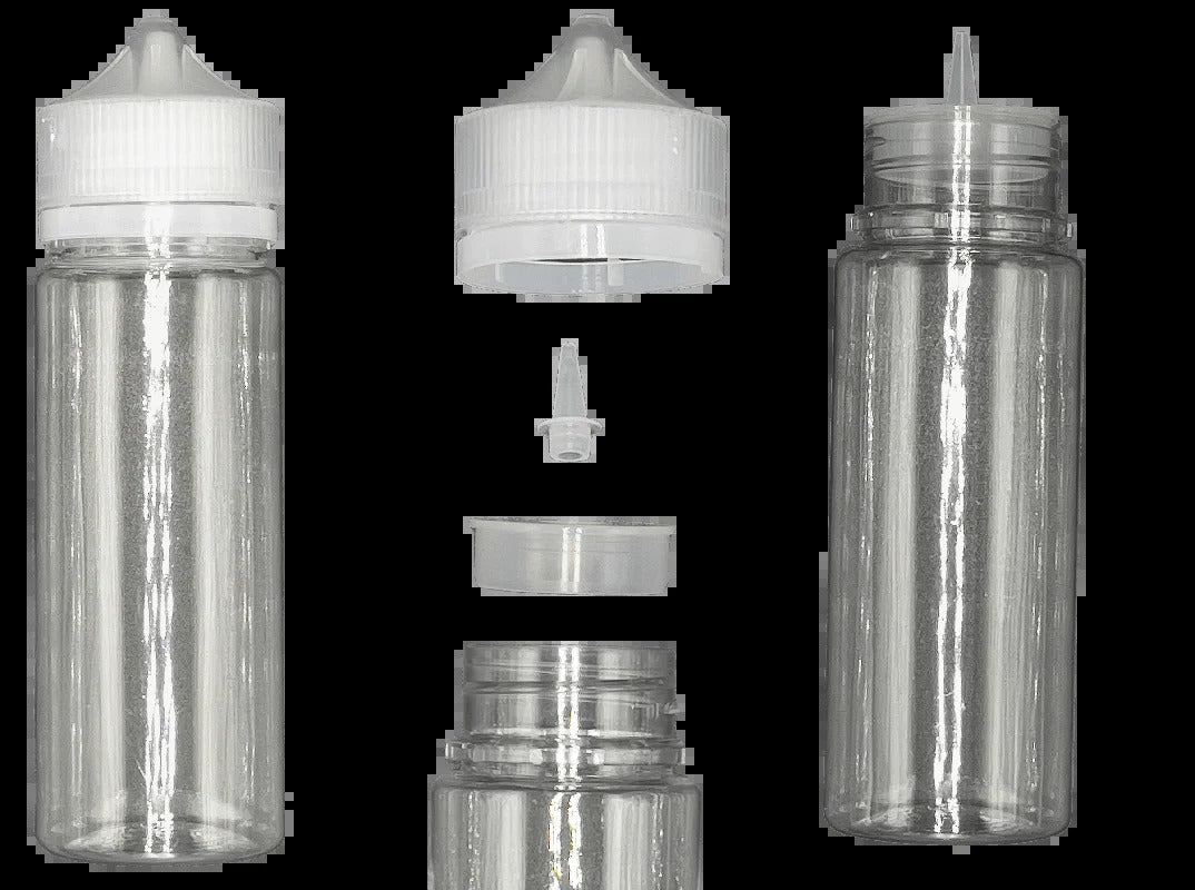 Weithalsflasche 120ml Pet Unicorn Leerflasche Flasche transp. + transparenter Deckel