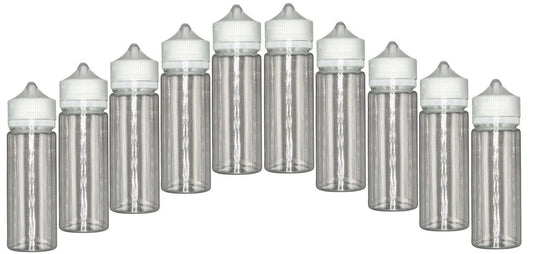 Weithalsflasche 120ml Pet Unicorn Leerflasche Flasche transp. + transparenter Deckel – 10er Set