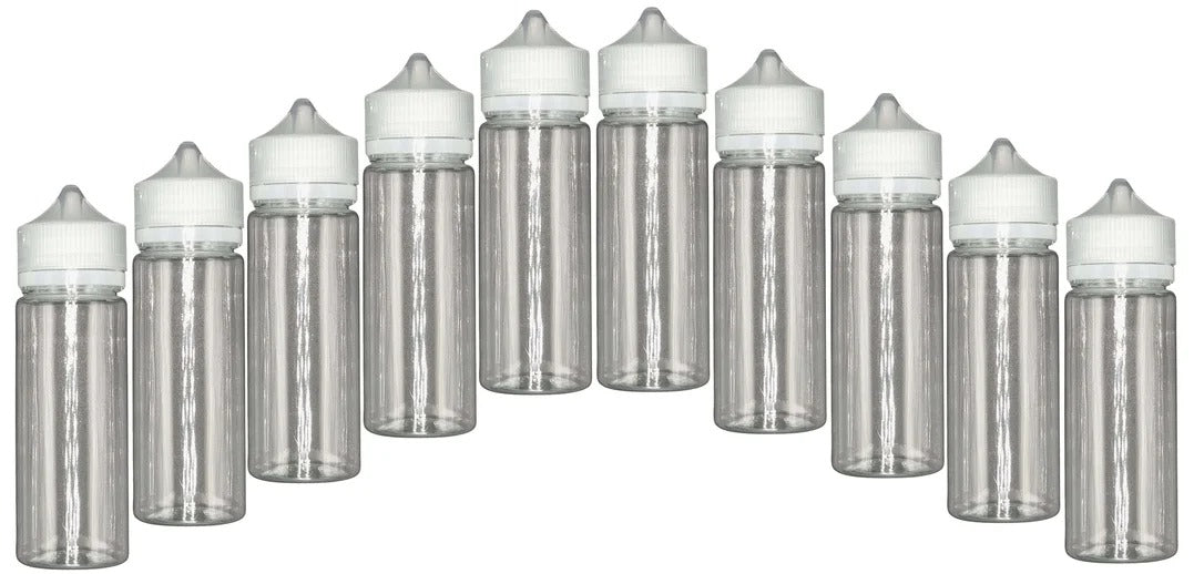 Weithalsflasche 120ml Pet Unicorn Leerflasche Flasche transp. + transparenter Deckel – 10er Set