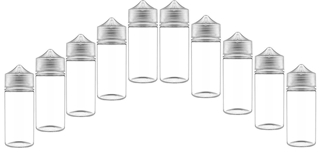 Chubby Gorilla 100ml V3 Pet Unicorn Leerflasche Flasche transp. + transparenter Deckel – 10er Set