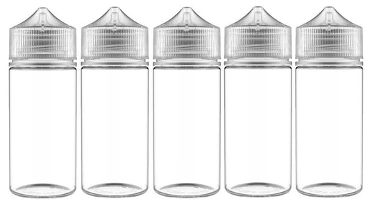 Chubby Gorilla 100ml V3 Pet Unicorn Leerflasche Flasche transp. + transparenter Deckel – 5er Set