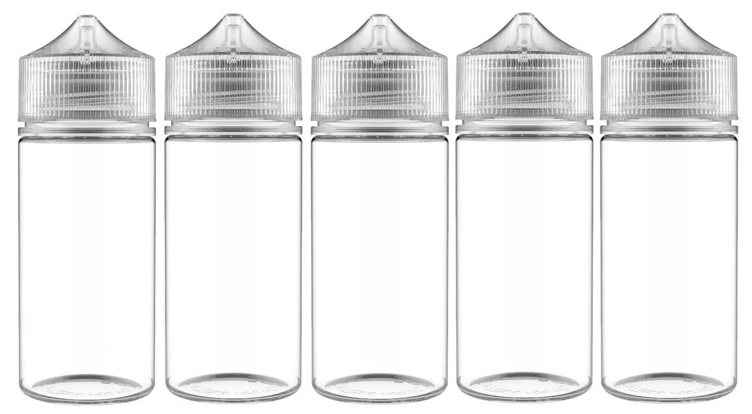 Chubby Gorilla 100ml V3 Pet Unicorn Leerflasche Flasche transp. + transparenter Deckel – 5er Set