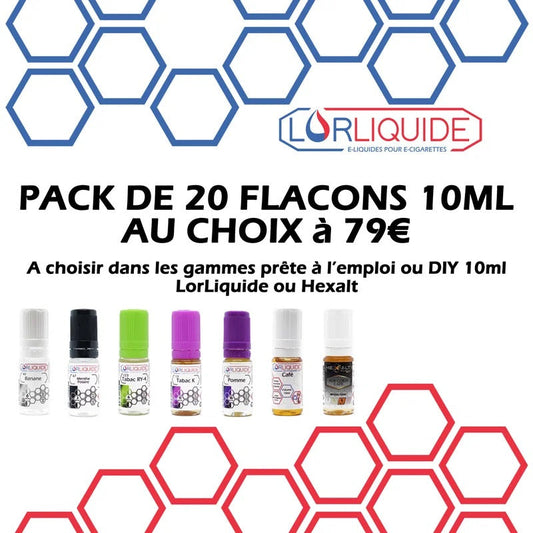 1 PACK DE 20 FLACONS DE 10ML AU CHOIX – PROMO