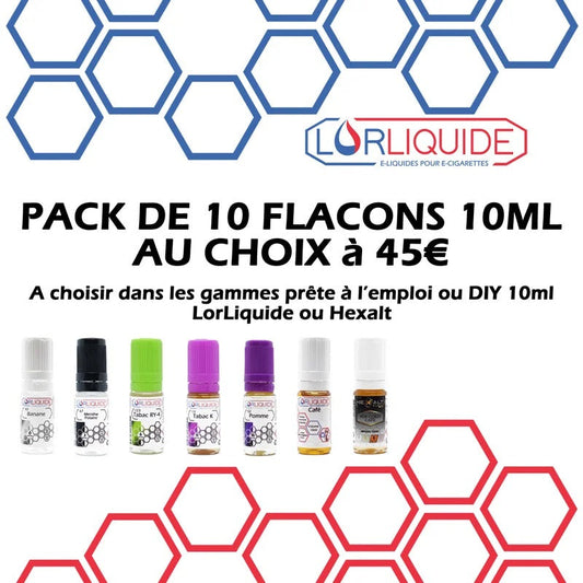 1 PACK DE 10 FLACONS DE 10ML AU CHOIX – PROMO