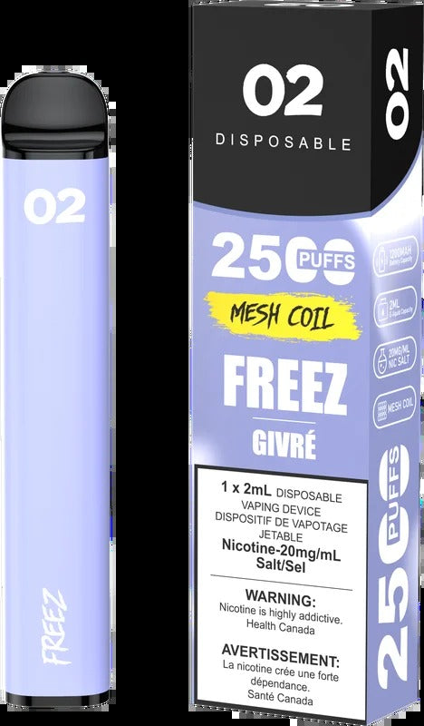 02 DISPOSABLE 2500 PUFFS – FREEZE