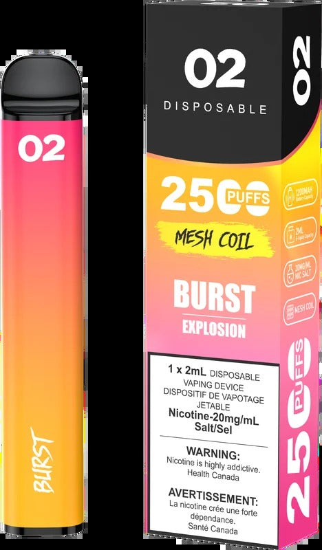 02 DISPOSABLE 2500 PUFFS – BURST