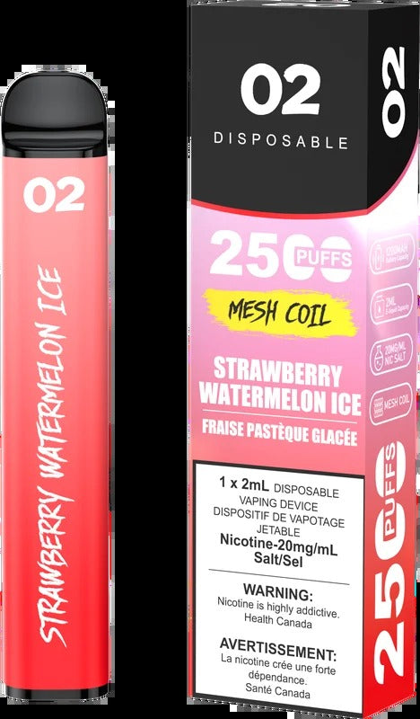02 DISPOSABLE 2500 PUFFS – STRAWBERRY WATERMELON ICE