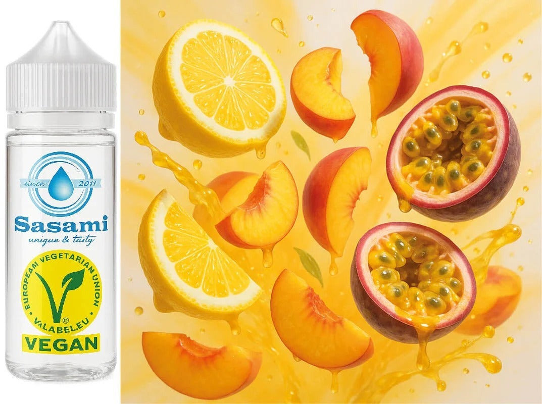 Lemon Peach Passion – Zitrone, Pfirsich & Passionsfrucht Aroma Konzentrat – Vegan – Sasami – 100ml
