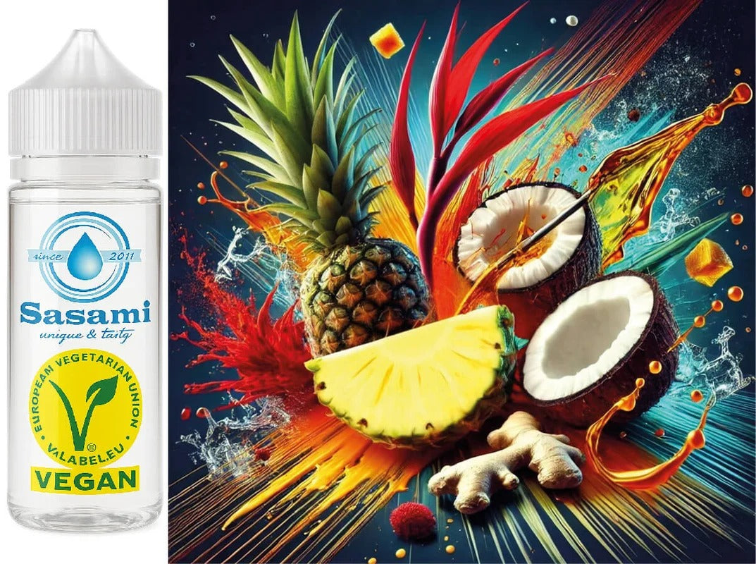 Caribbean Gold – Safran, Ananas, Kokos, Rum & Ingwer Aroma Konzentrat – Vegan – Sasami – 10ml