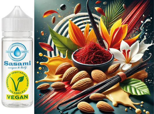 Royal Almond-Saffron Cream – Safran, Mandel & Vanille Aroma Konzentrat – Vegan – Sasami – 10ml