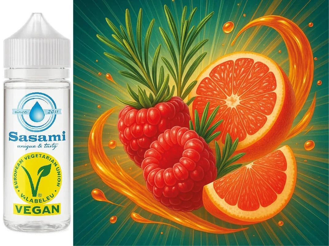 Berry Fumé – Himbeere-Rosmarin-Grapefruit Aroma Konzentrat – Vegan – Sasami – 100ml