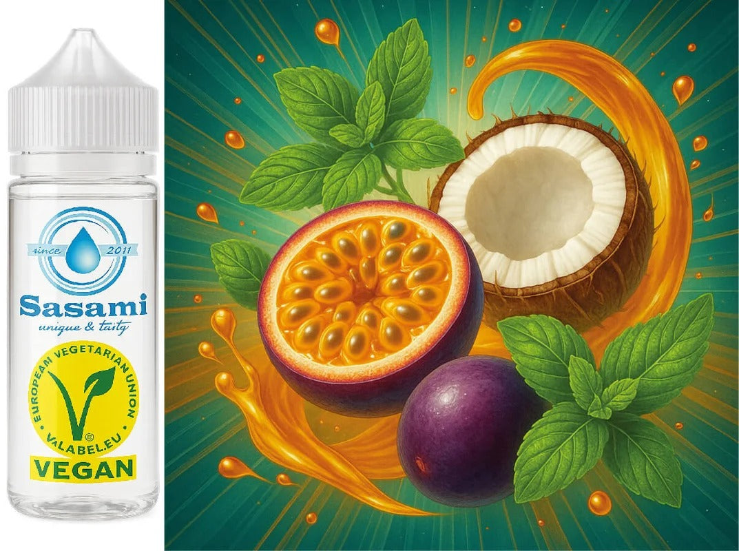 Tropic Whisper – Passionsfrucht-Kokos-Minze Aroma Konzentrat – Vegan – Sasami – 100ml