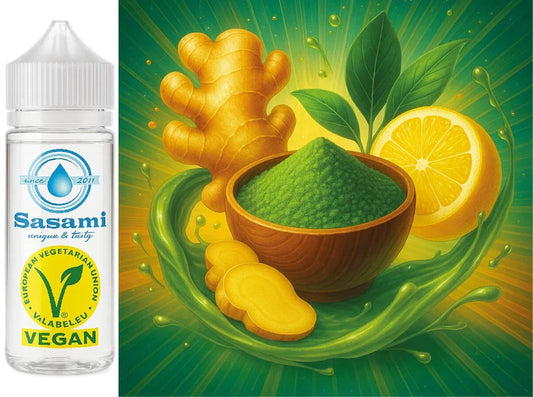 Zesty Harmony – Ingwer-Zitrone-Matcha Aroma Konzentrat – Vegan – Sasami – 100ml