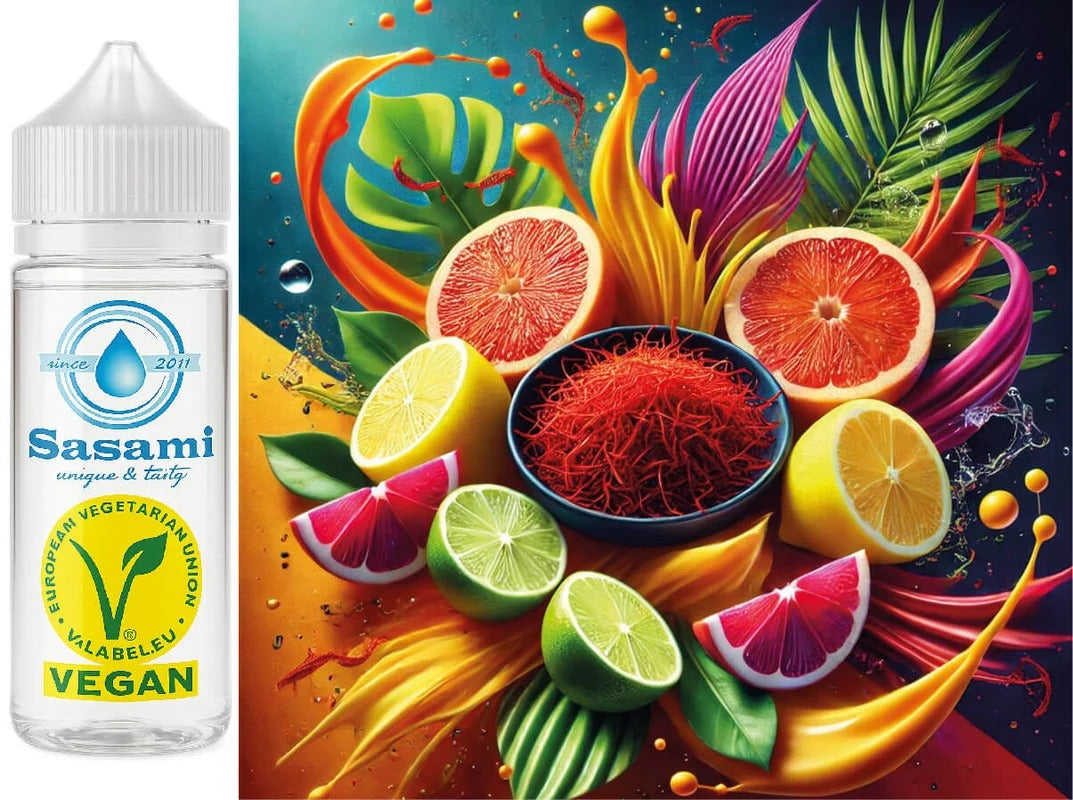 Sunshine Gold – Safran, Zitrone, Grapefruit & Limette Aroma Konzentrat – Vegan – Sasami – 100ml